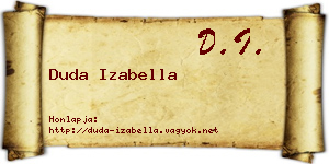 Duda Izabella névjegykártya